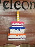 PREMIUM Interchangeable Season Piece - Birthday Cake - White with Multi colored icing