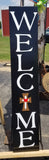 Interchangeable Base Porch Sign  - Black with White Lettering