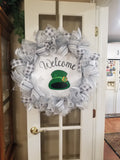 Interchangeable Wreath - White and Grey