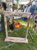 Plant Stands/Flag Holder - Cream with Brown Distress - Welcome Y'all