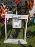 Plant Stands/Flag Holder - White with Black Distress - Welcome Y’all