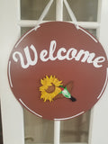 Interchangeable Base Circle - Welcome - Brown with White Lettering