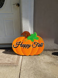 Pumpkin Yard Art - Happy Fall
