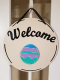 Interchangeable Base Circle - Welcome - Cream with Black Letters
