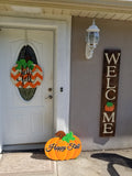 Pumpkin Yard Art - Happy Fall