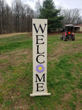 Interchangeable Base Porch Sign  - Cream with Black Lettering