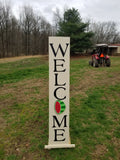 Interchangeable Base Porch Sign  - Cream with Black Lettering