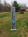 Interchangeable Base Porch Sign  - Grey with Black Lettering