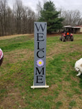 Interchangeable Base Porch Sign  - Grey with Black Lettering