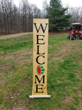 Interchangeable Base Porch Sign  - Weathered Oak with Black Lettering