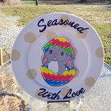 Interchangeable Base Large Plate  - White with Cream Polka Dots (Seasoned with Love)