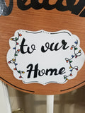 Premium Interchangeable Plaque Season Piece - to our home - White Christmas Lights