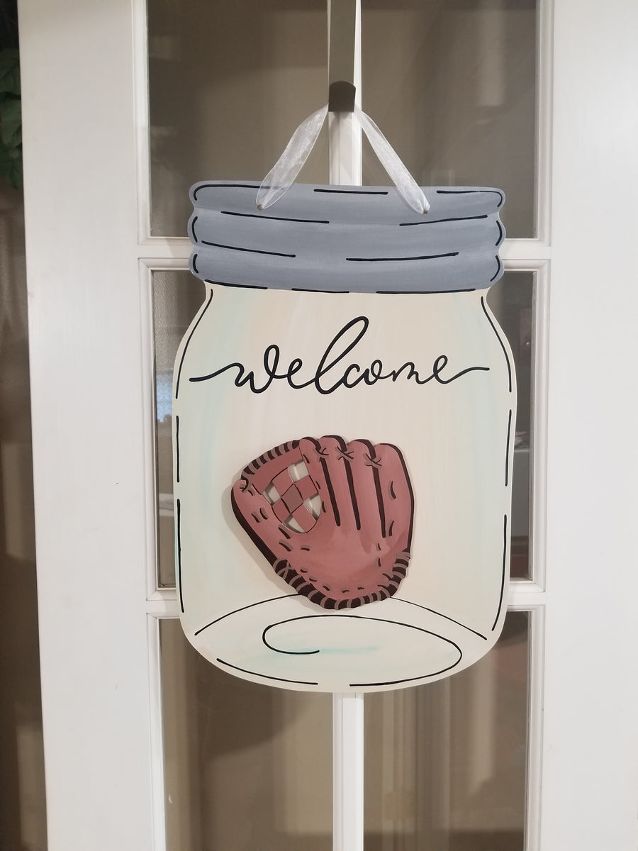 Interchangeable Base Mason Jar- Welcome- Cream with Black Letters – The ...