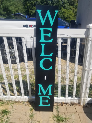 Interchangeable Base Porch Sign  - Black with Virdi Letters