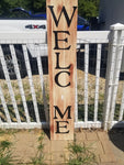 Interchangeable Base Porch Sign  - Cream with Brown Distress and Black Letters