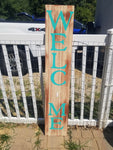 Interchangeable Base Porch Sign  - Cream with Brown Distress and Virdi Letters