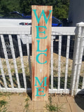 Interchangeable Base Porch Sign  - Cream with Brown Distress and Virdi Letters