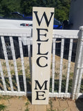 Interchangeable Base Porch Sign  - Cream with White Distress and Black Letters