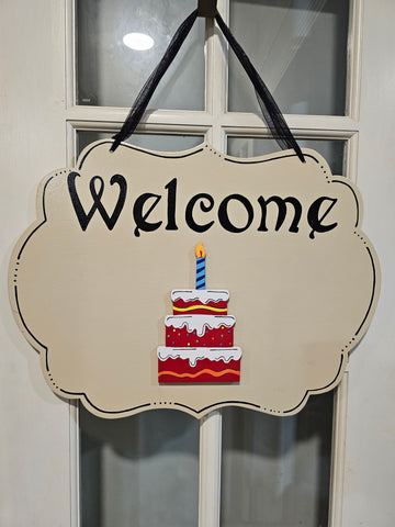 PREMIUM Interchangeable Season Piece - Birthday Cake - Red with multi color icing