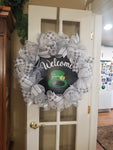 Interchangeable Wreath - White and Grey