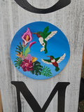 Premium Interchangeable Season Piece - Hummingbirds with flowers circle