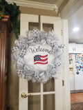 Interchangeable Wreath - White and Grey