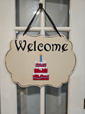 PREMIUM Interchangeable Season Piece - Birthday Cake - Red with Blue and white Icing