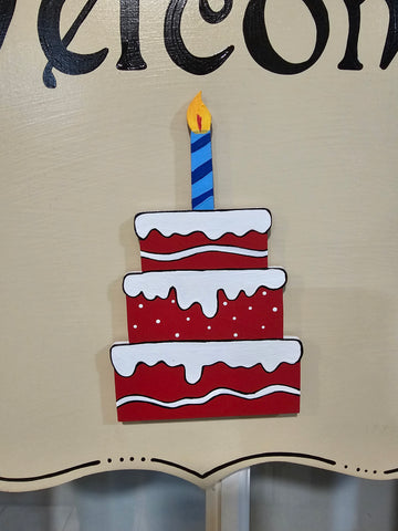 PREMIUM Interchangeable Season Piece - Birthday Cake - Red with White Icing