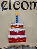 PREMIUM Interchangeable Season Piece - Birthday Cake - Red with multi color icing