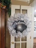 Interchangeable Wreath - White and Grey