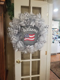 Interchangeable Wreath - White and Grey