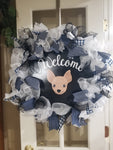 Interchangeable Wreath - White and Navy