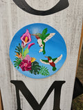 Premium Interchangeable Season Piece - Hummingbirds with flowers circle