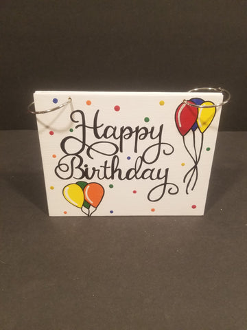 Photo/Card Keeper - White Happy Birthday