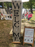 Interchangeable Base Porch Sign  - Cream with Black Distress and Black Letters