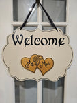 Interchangeable Season Piece - Mr. and Mrs. Hearts - Gold Hearts with gold Rings and Black lettering (Copy) (Copy)