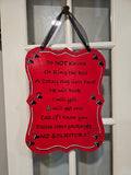 Do Not Knock - Red with Black lettering