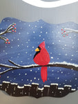 Premium Interchangeable Plaque Season Piece - Winter Cardinal