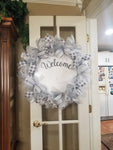 Interchangeable Wreath - White and Grey