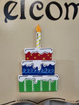 PREMIUM Interchangeable Season Piece -Birthday Cake -  Red, Blue, and Green