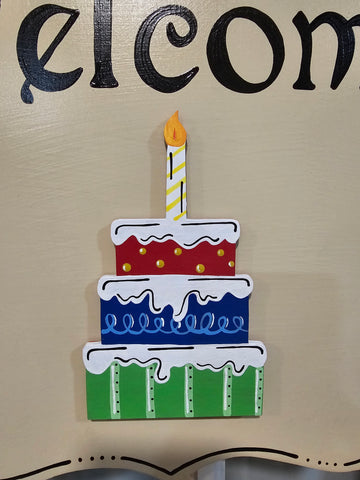 PREMIUM Interchangeable Season Piece -Birthday Cake -  Red, Blue, and Green