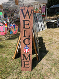 Interchangeable Base Porch Sign  - Brown with Black Distress and Black Letters