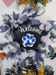 Interchangeable Wreath - White and Navy