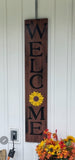 Interchangeable Base Porch Sign  - Brown with Black Distress and Black Letters