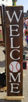 Interchangeable Base Porch Sign  - Walnut with White Lettering