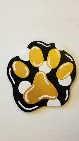 Interchangeable Season Piece - Paw Print - Black and Gold