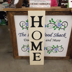 Interchangeable Base Porch Sign  - Home-Cream with Black Lettering