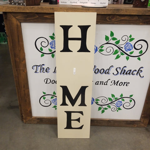 Interchangeable Base Porch Sign  - Home-Cream with Black Lettering