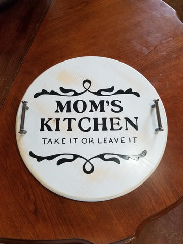 Serving Tray - Mom's Kitchen - White Distressed