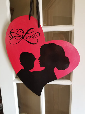 Heart - Mother and Son Silhouette